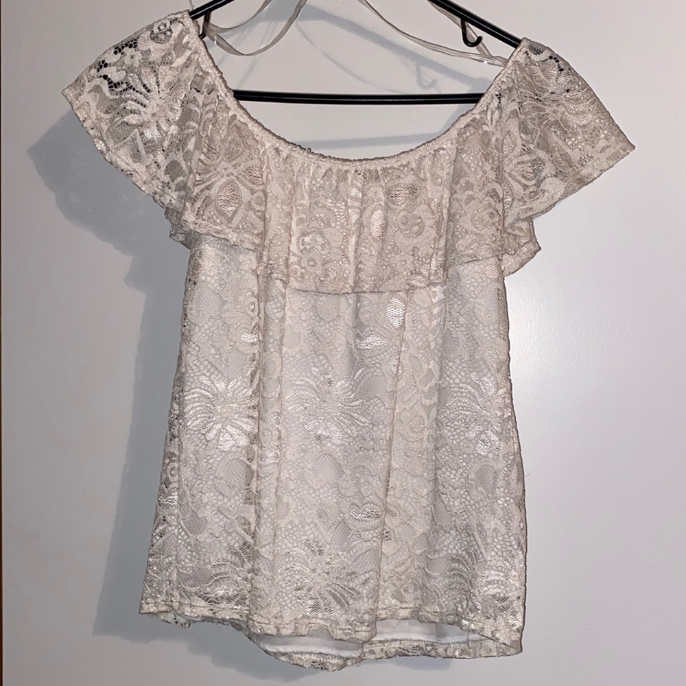 White off the shoulder top. Size M.